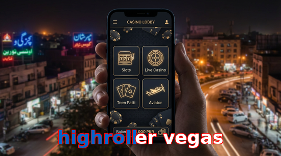 Main screen of Highroller Vegas app page for PK players