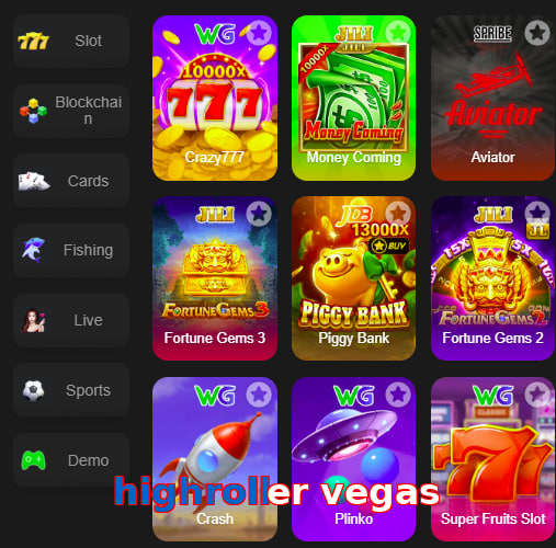 Main screen of Highroller Vegas game page for PK players